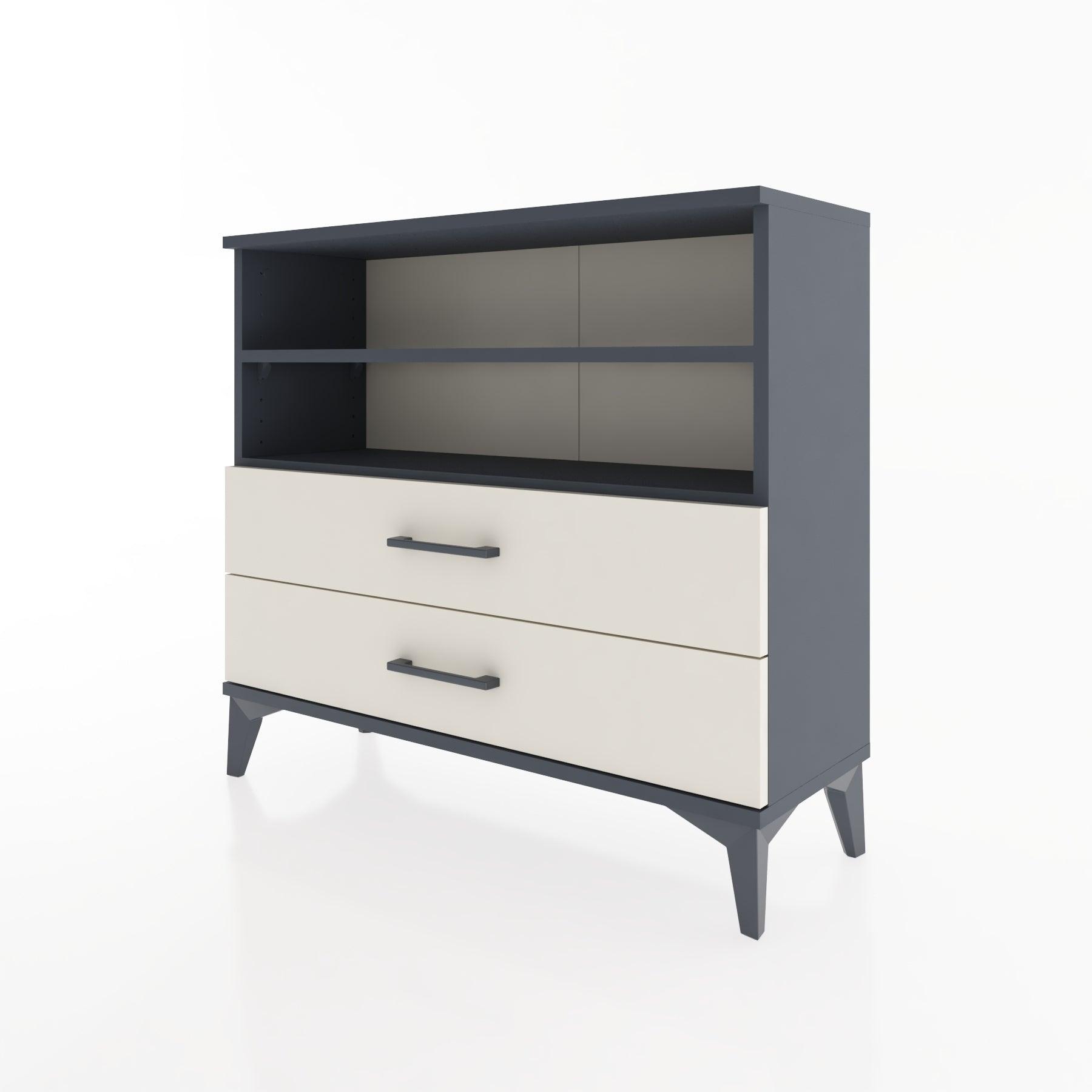 Woodntry Modüler Şifonyer İki Çekmeceli V2 88x30x68 cm Antrasit - Woodntry