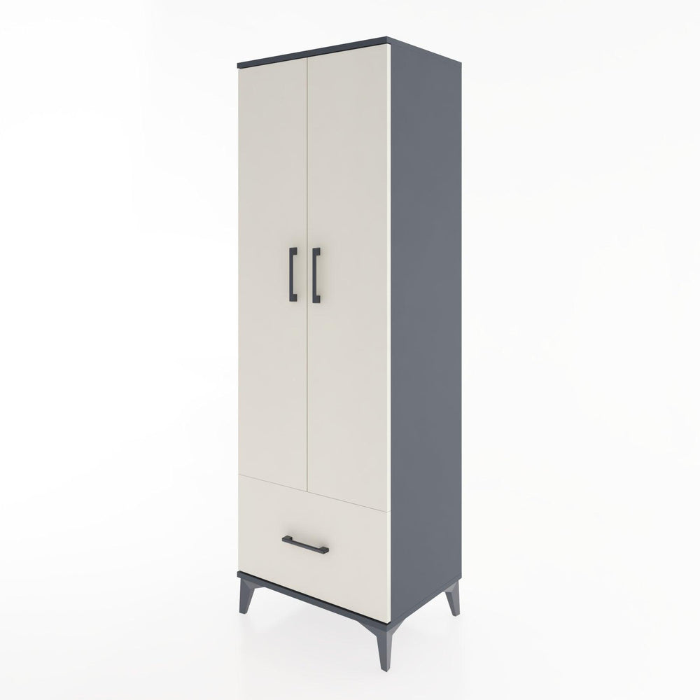 Woodntry Modüler Dolap Antrasit 60x44x170 cm Kapaklı ve Çekmeceli KC16-2