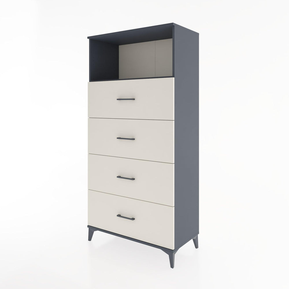 Woodntry Modüler Dolap Antrasit 88x44x170 cm Çekmeceli ve Raflı CR53-2