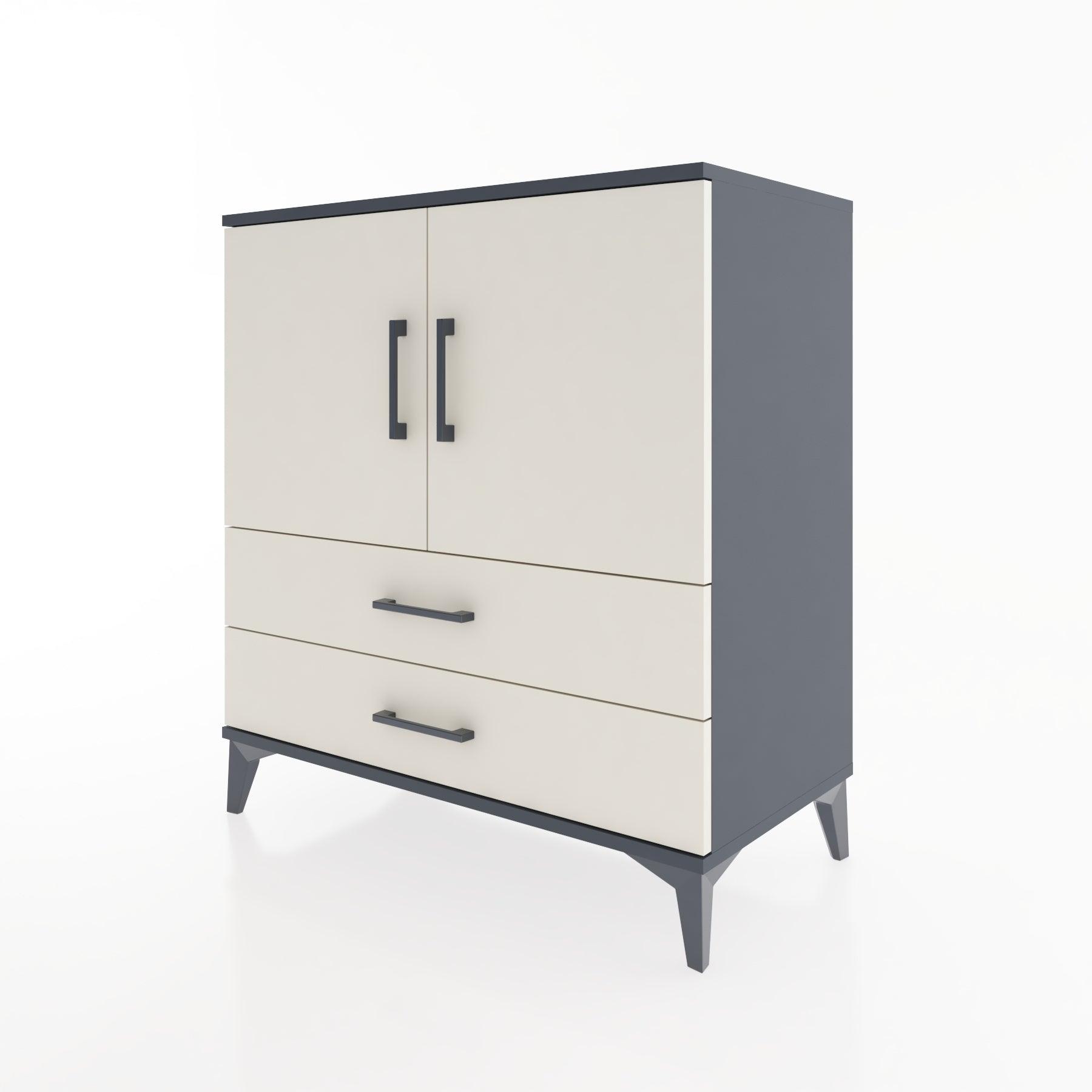 Woodntry Modular Dresser Anthracite 88x44x84 cm with Cover and Drawer KC23-2