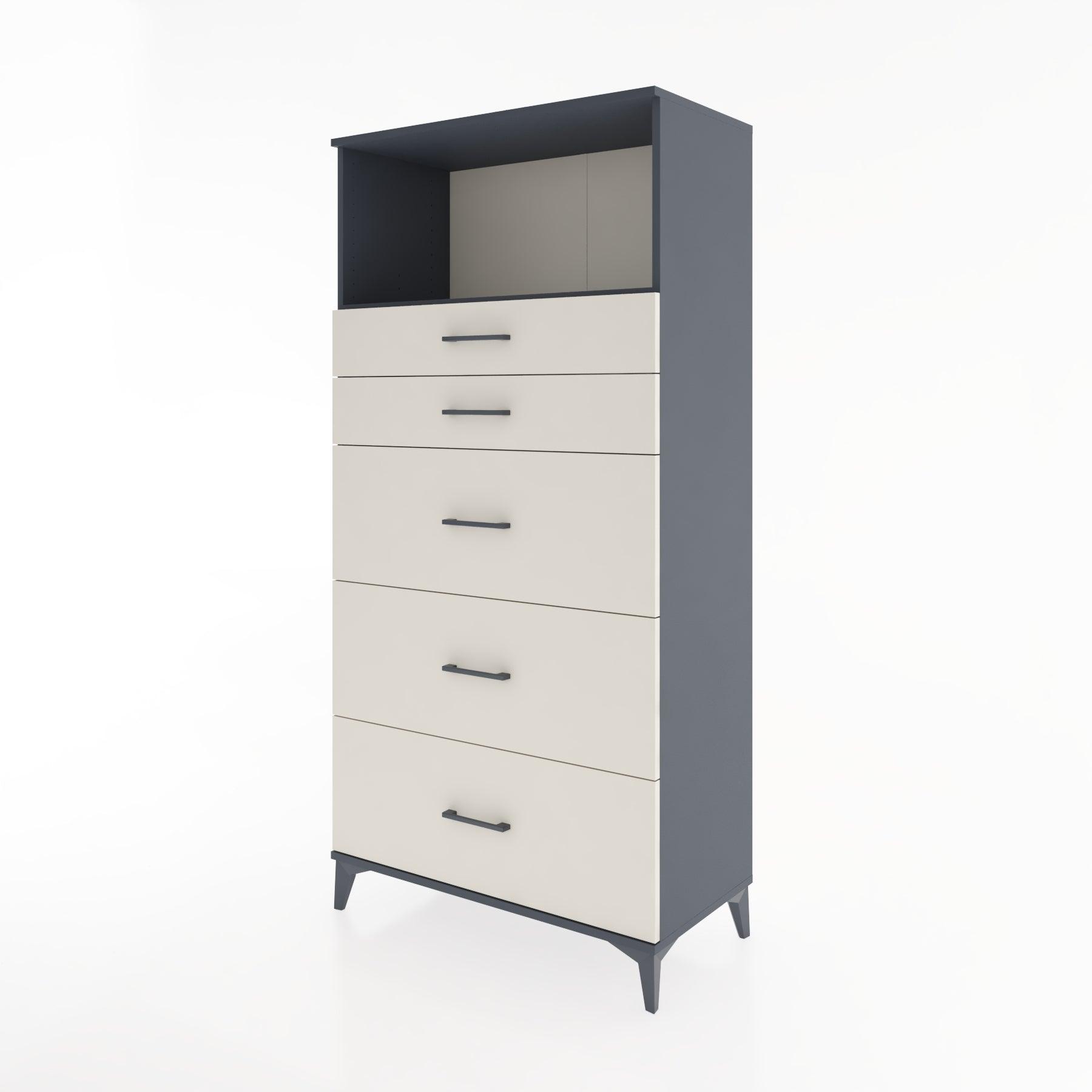 Woodntry Modular Cabinet Anthracite 88x44x170 cm with Drawers and Shelves CR50-2