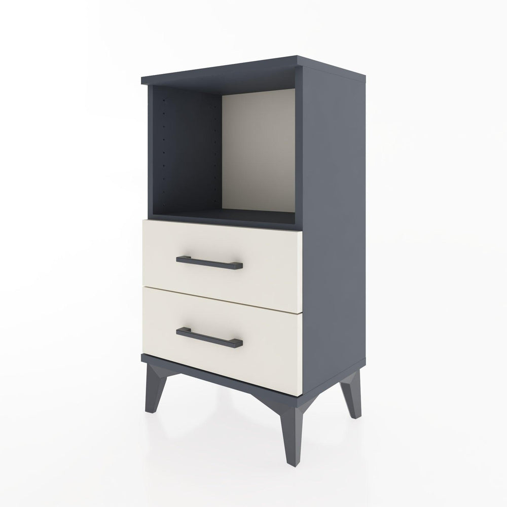 Woodntry Modüler Komodin 2 Çekmece ve Raflı V2 44x30x68 cm Antrasit - Woodntry