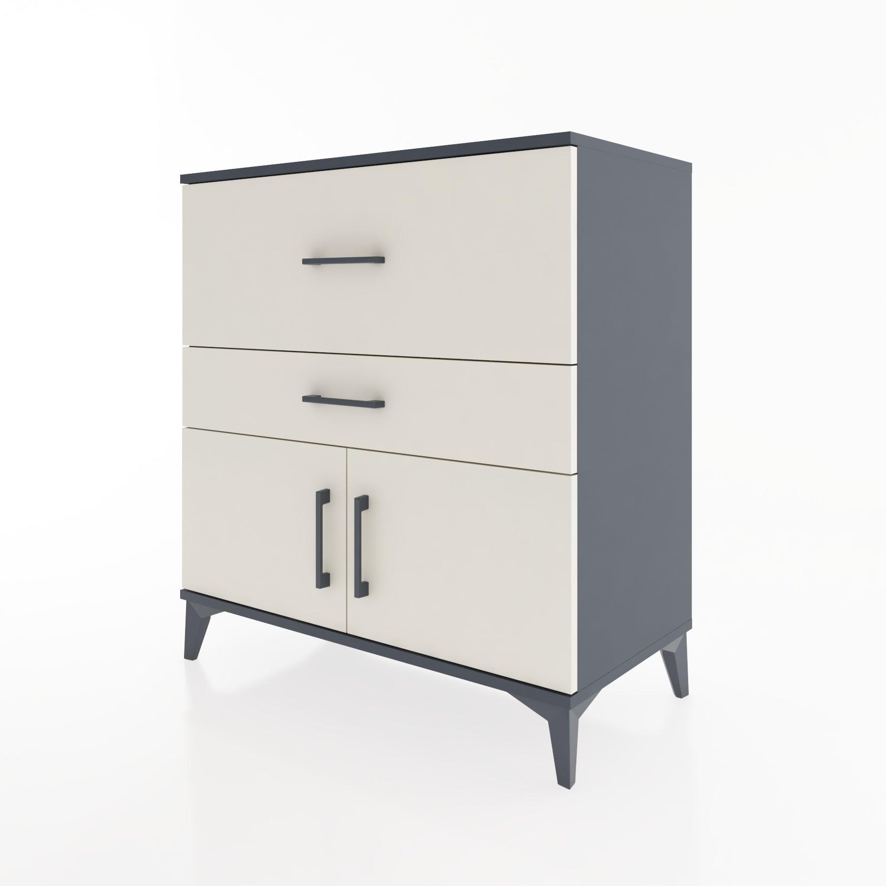 Woodntry Modular Dresser Anthracite 88x44x84 cm with Cover and Drawer KC105-2