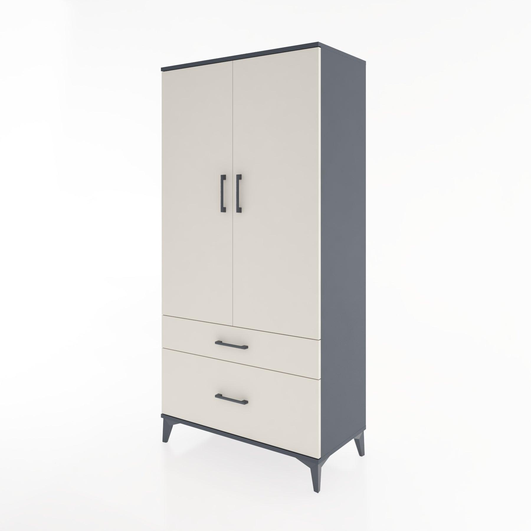 Woodntry Modular Cabinet Anthracite 88x44x170 cm with Doors and Drawers KC15-2