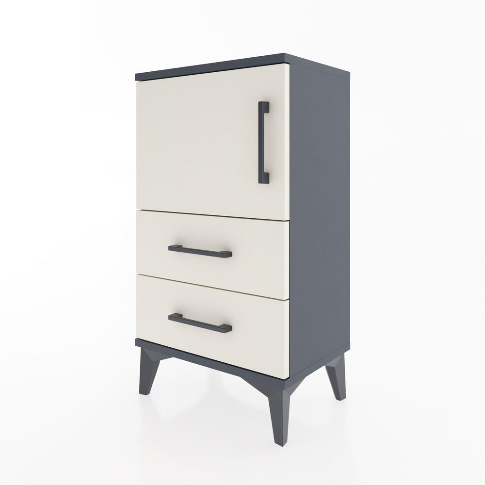 Woodntry Modüler Komodin Kapaklı 2 Çekmeceli 44x30x68 cm Antrasit - Woodntry