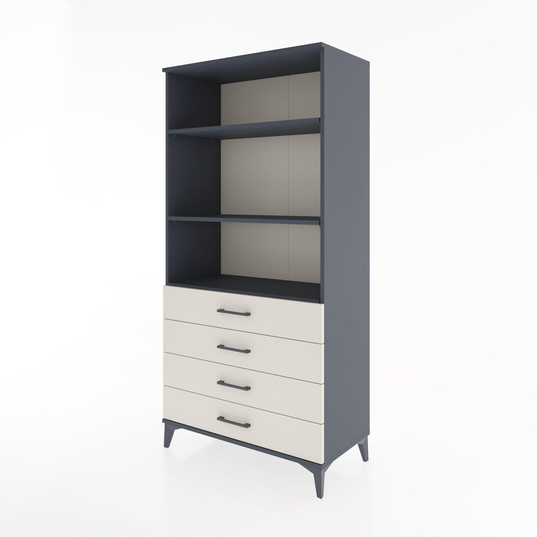 Woodntry Modular Cabinet Anthracite 88x44x170 cm with Drawers and Shelves CR36-2