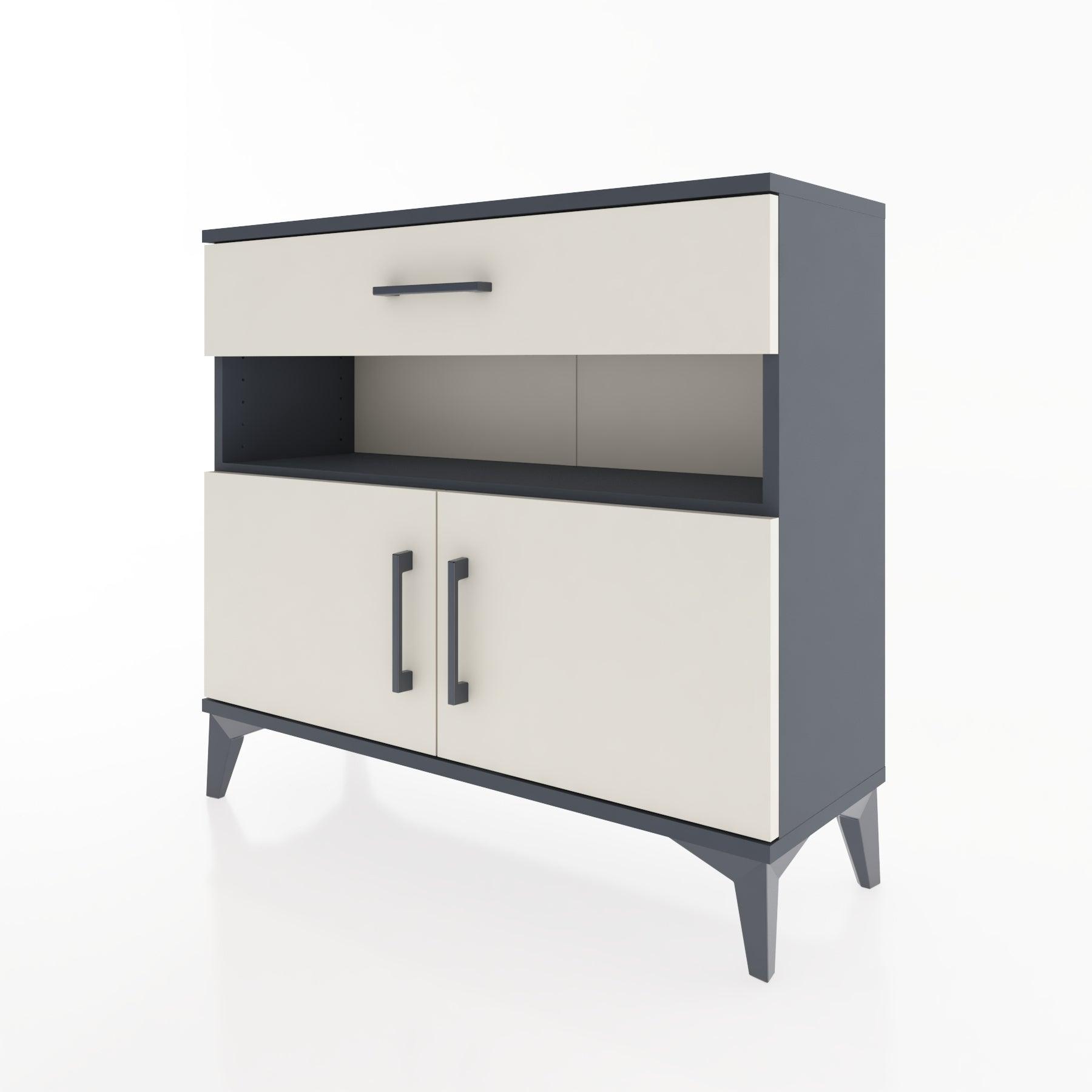 Woodntry Modüler Şifonyer Çekmece ve Kapaklı T1 88x30x94 cm Antrasit - Woodntry