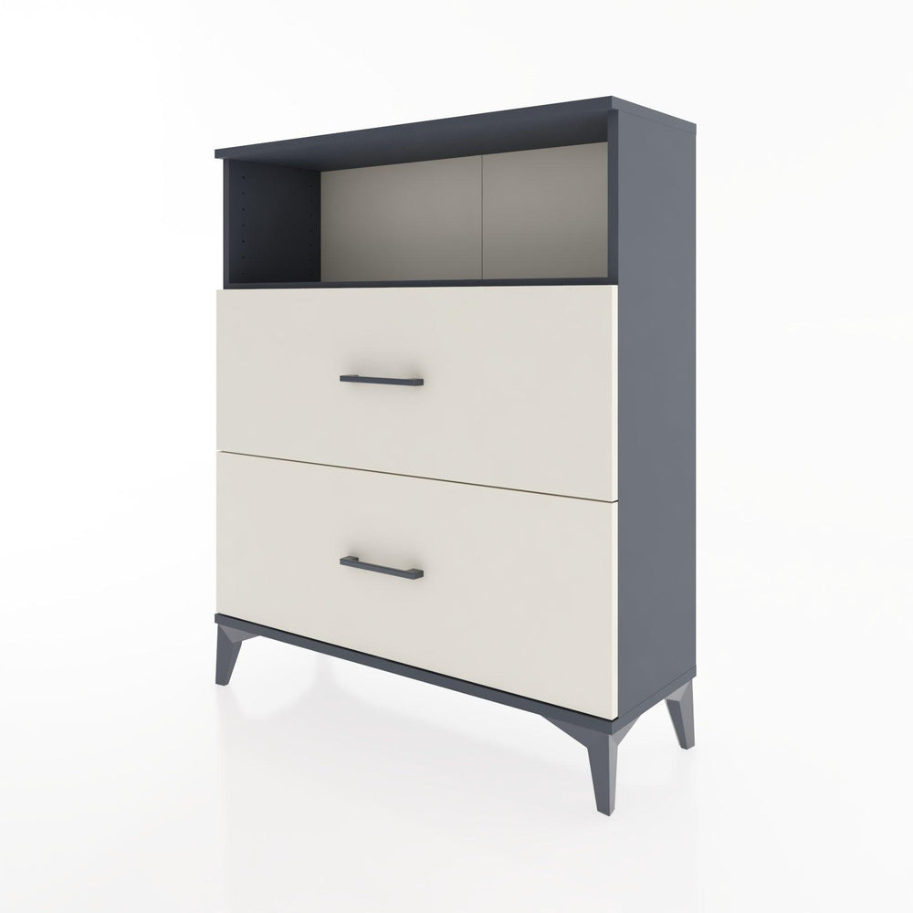 Woodntry Modüler Şifonyer Antrasit 88x30x94 cm Çekmeceli ve Raflı CR16-2