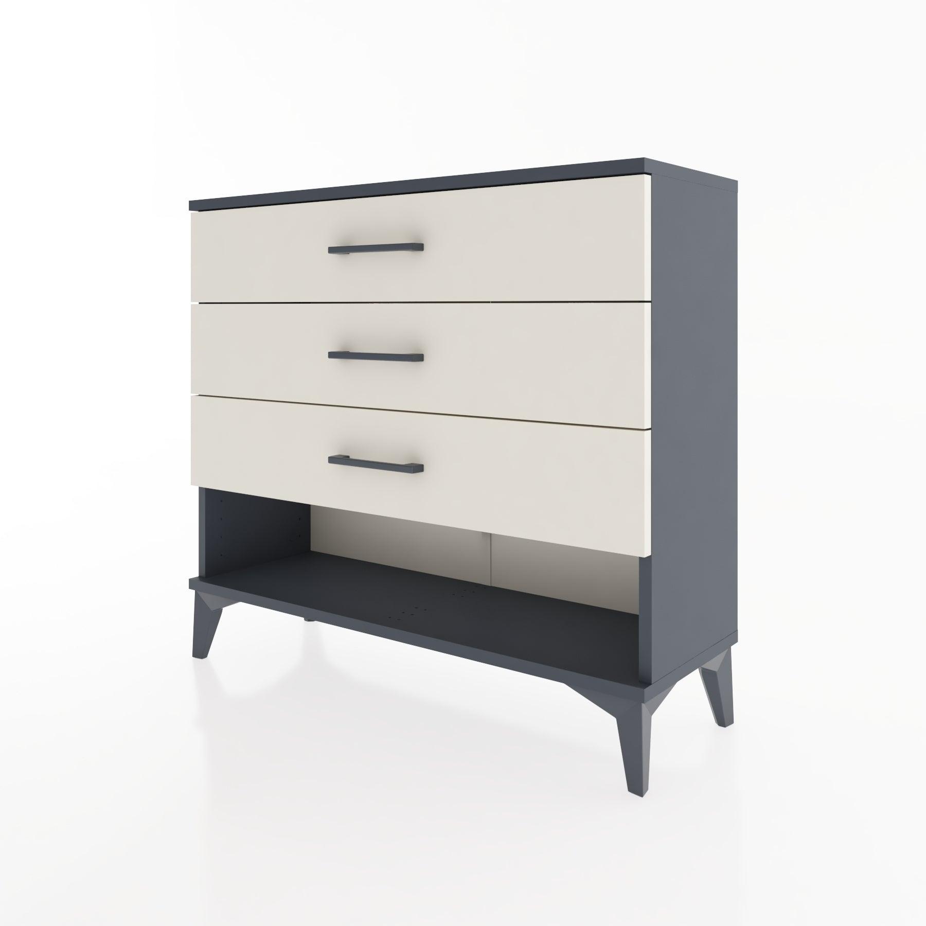 Woodntry Modüler Şifonyer Üç Çekmeceli V1 88x30x68 cm Antrasit - Woodntry