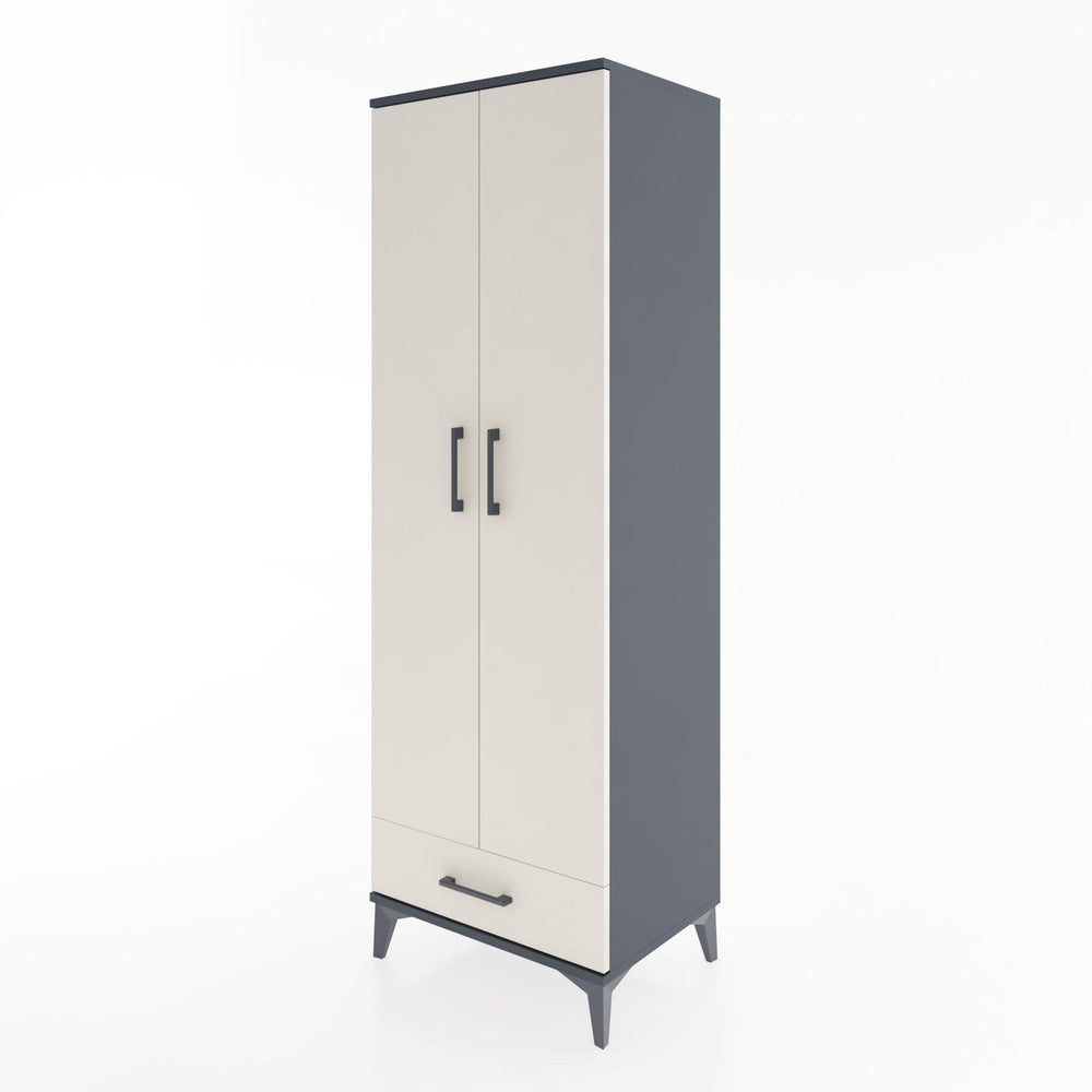 Woodntry Modüler Dolap Antrasit 60x44x170 cm Kapaklı ve Çekmeceli KC30-2