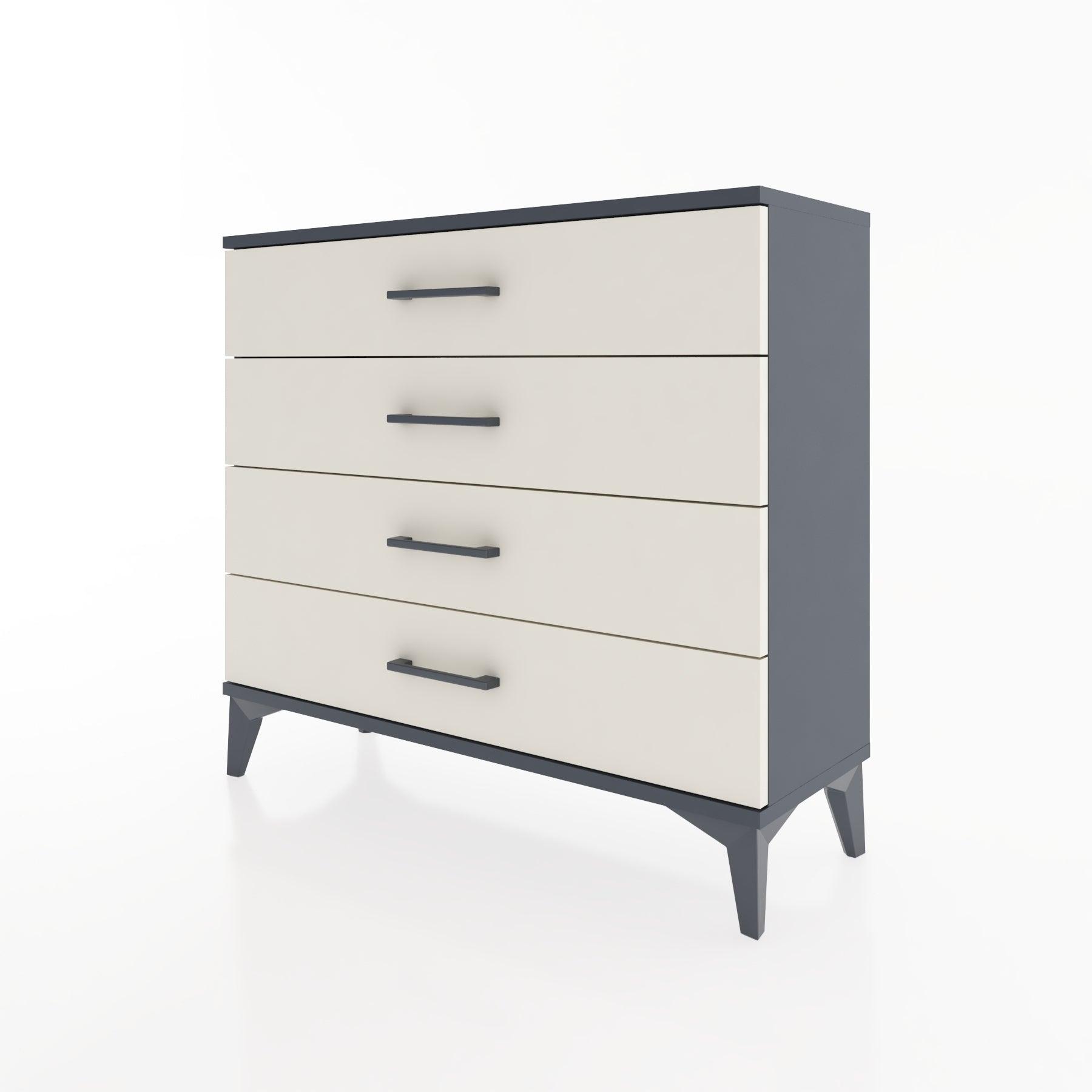 Woodntry Modüler Şifonyer 4 Çekmeceli 88x30x68 cm Antrasit - Woodntry