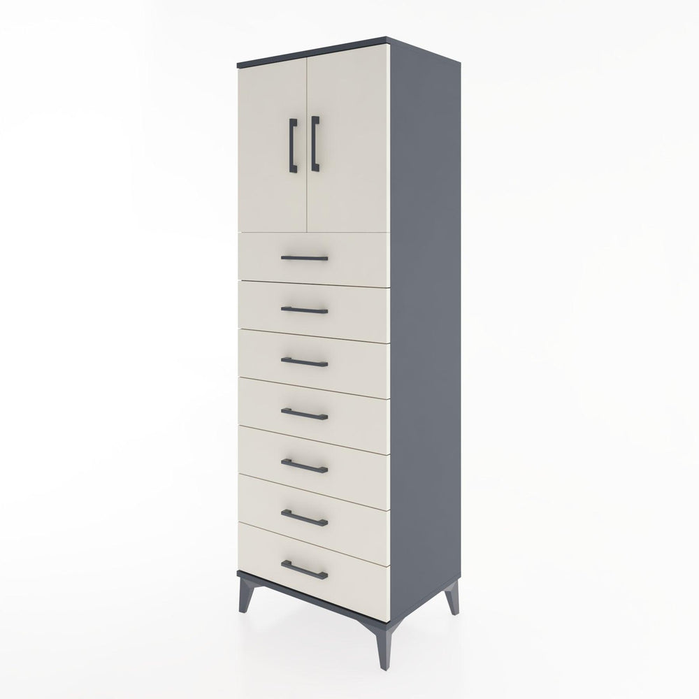 Woodntry Modular Cabinet Anthracite 60x44x170 cm with Doors and Drawers KC2-2