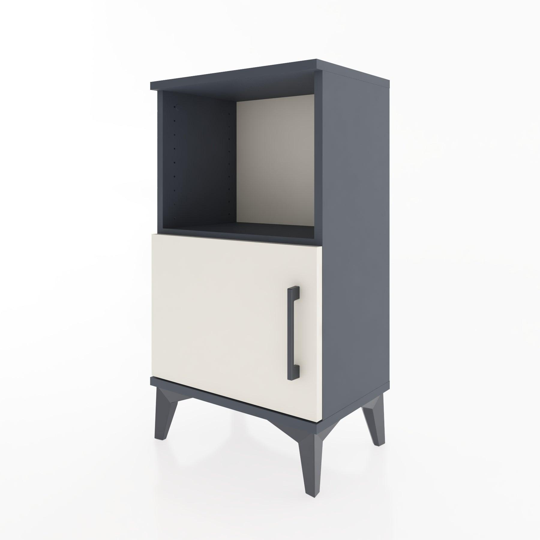 Woodntry Modüler Komodin Raf ve Tek Kapaklı V1 44x30x68 cm Antrasit - Woodntry