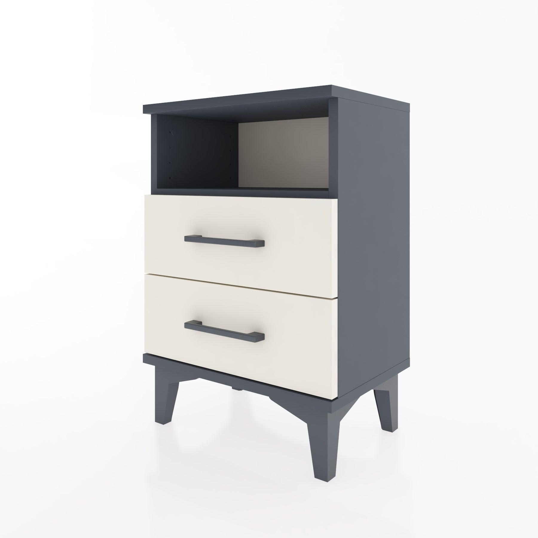 Woodntry Modüler Komodin İki Çekmeceli 44x30x52 cm Antrasit - Woodntry