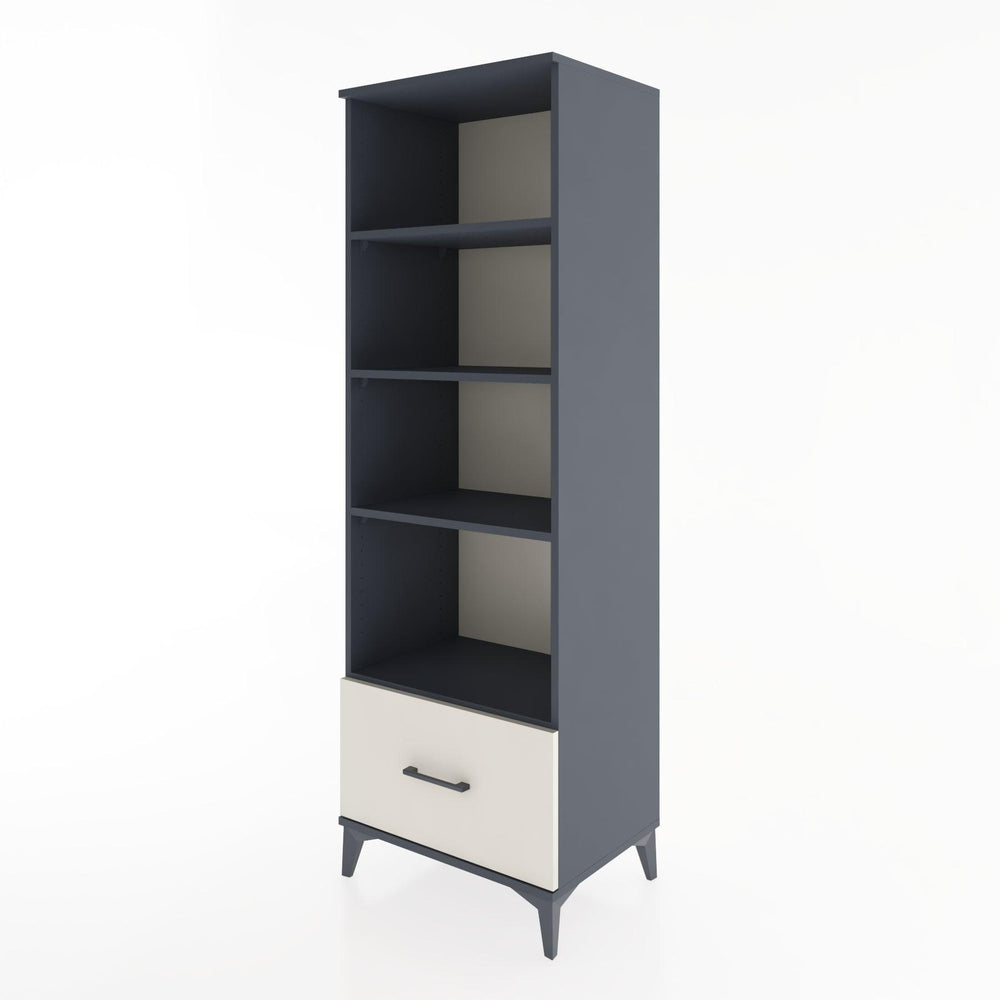 Woodntry Modüler Dolap Antrasit 60x44x170 cm Çekmeceli ve Raflı CR44-2