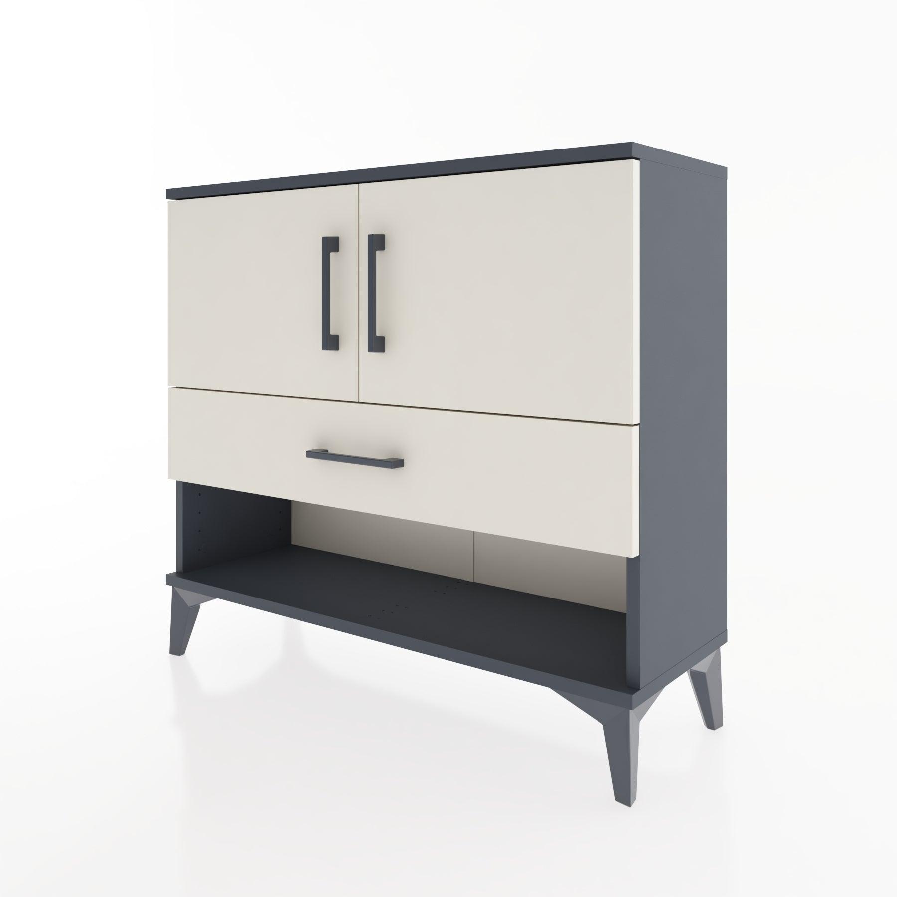 Woodntry Modüler Şifonyer Kapak ve Çekmeceli V4 88x30x68 cm Antrasit - Woodntry