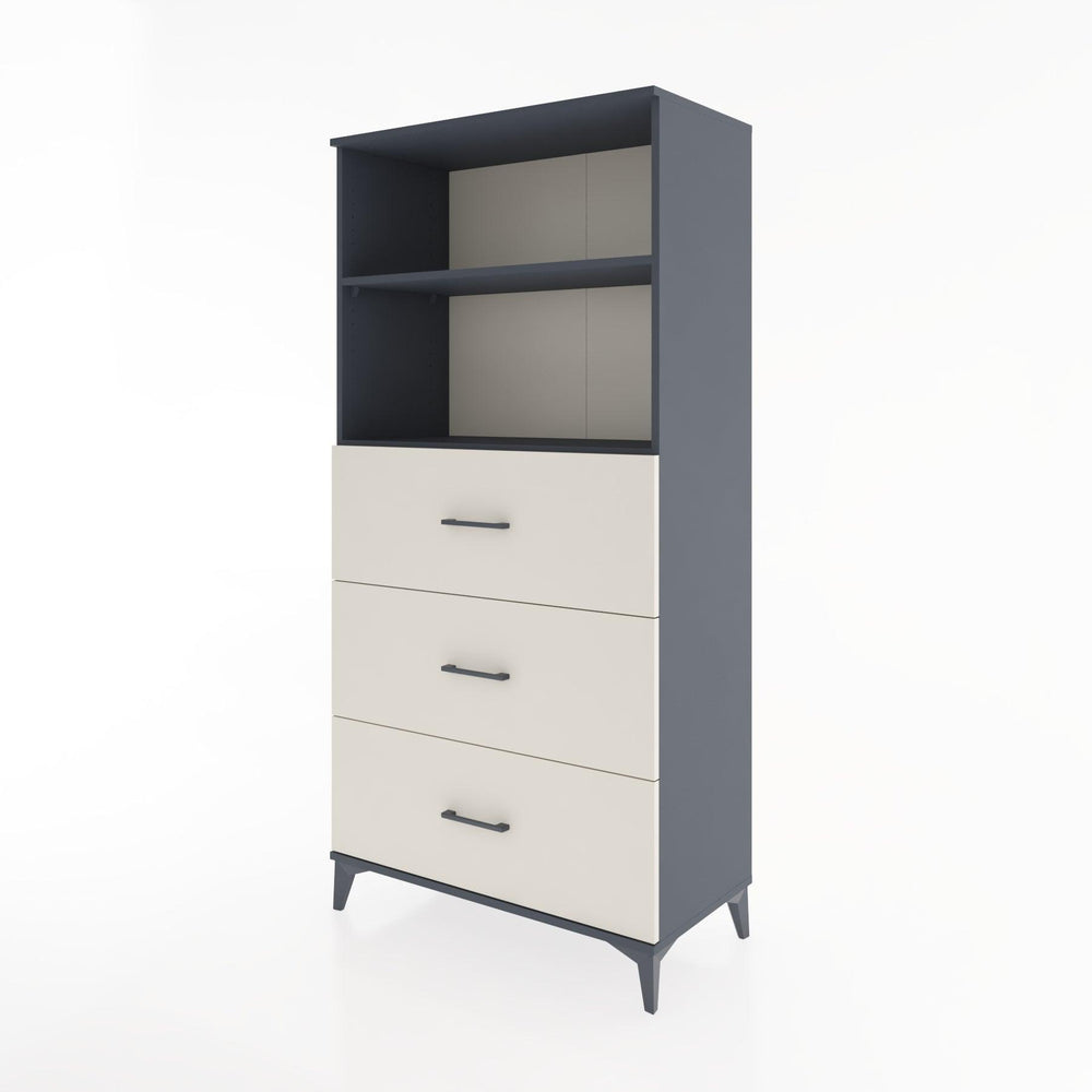 Woodntry Modüler Dolap Antrasit 88x44x170 cm Çekmeceli ve Raflı CR52-2