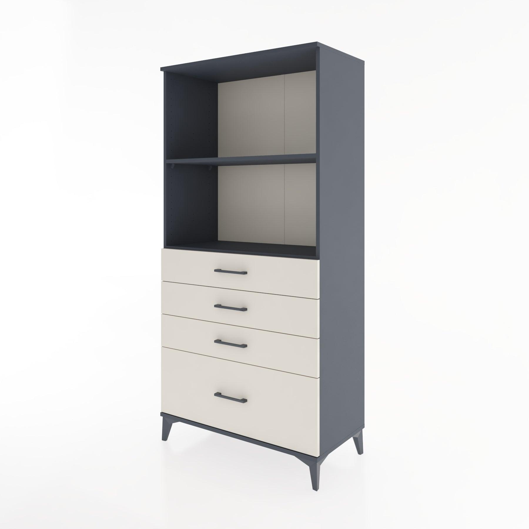 Woodntry Modular Cabinet Anthracite 88x44x170 cm with Drawers and Shelves CR41-2