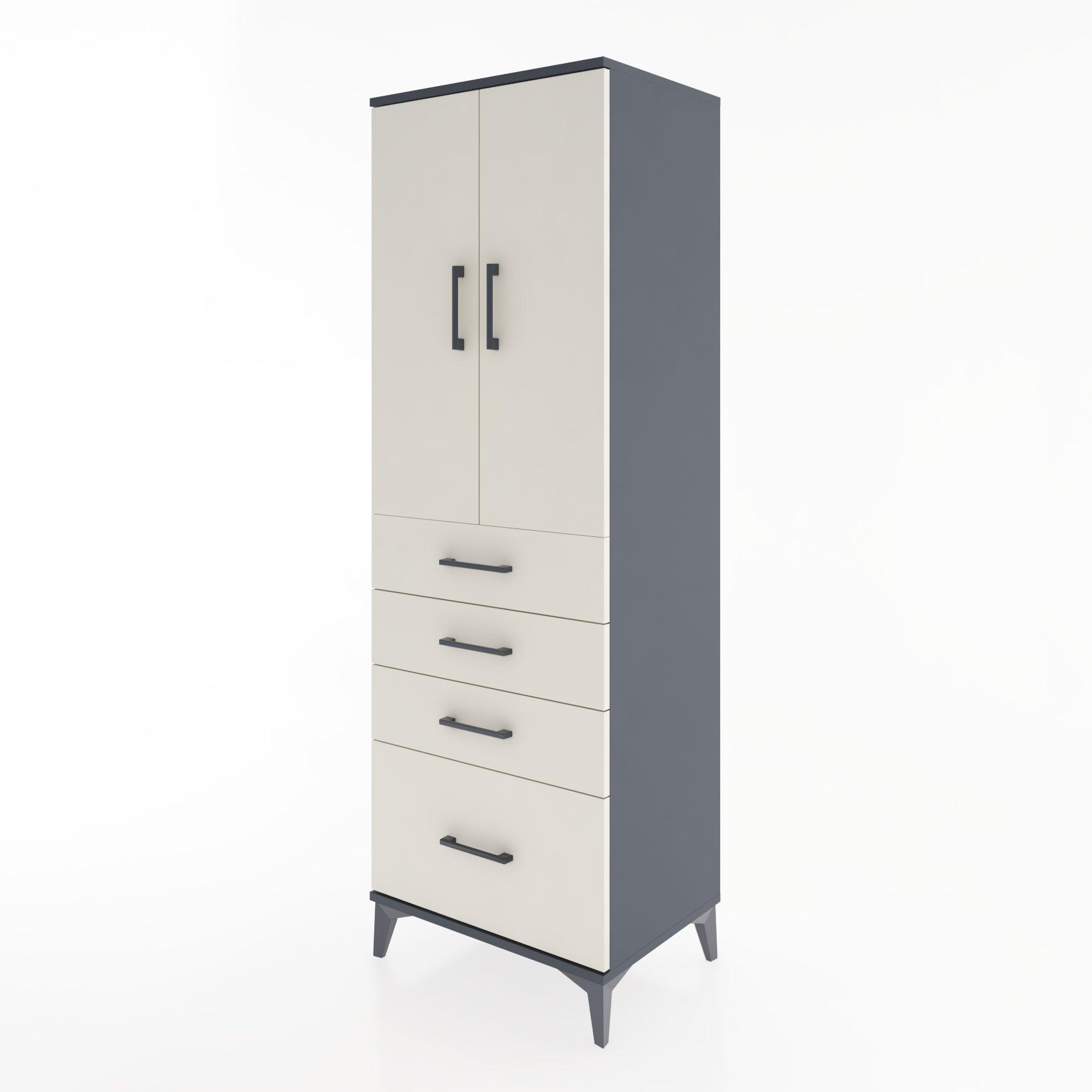 Woodntry Modular Cabinet Anthracite 60x44x170 cm with Doors and Drawers KC13-2