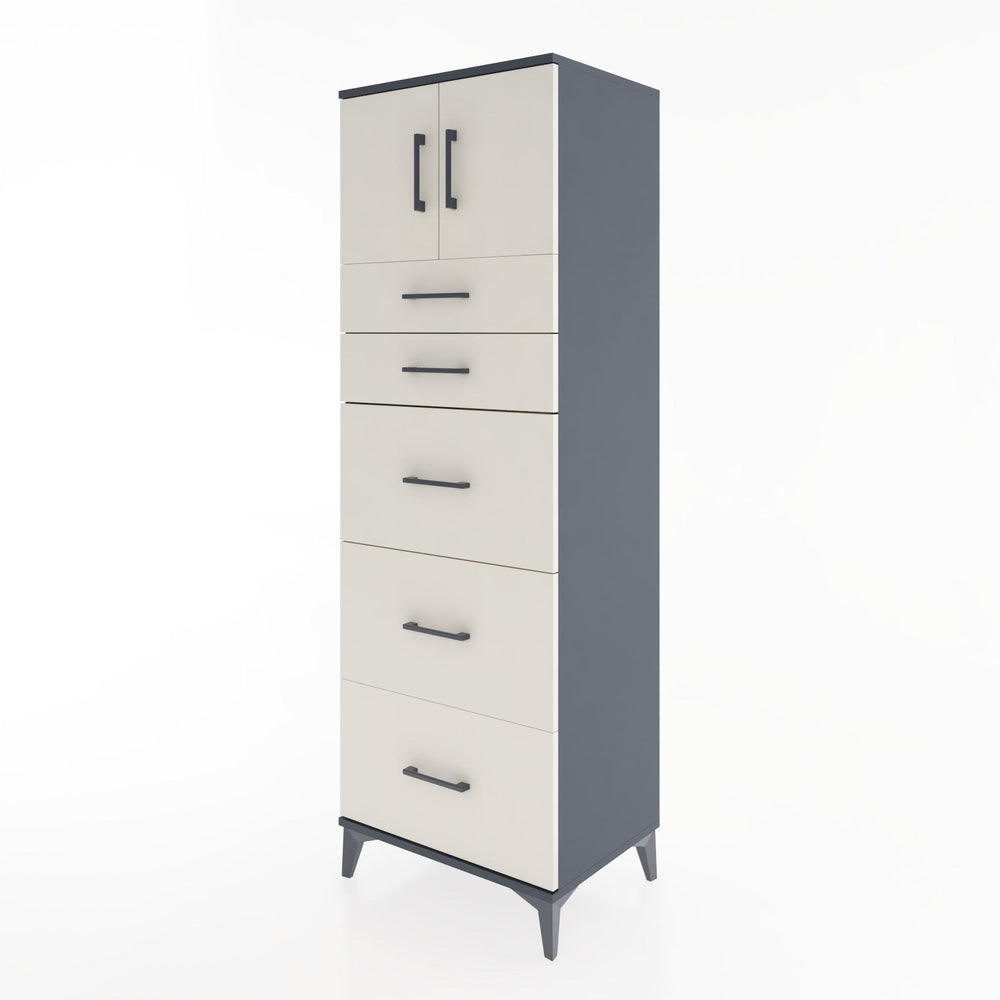 Woodntry Modular Cabinet Anthracite 60x44x170 cm with Doors and Drawers KC22-2