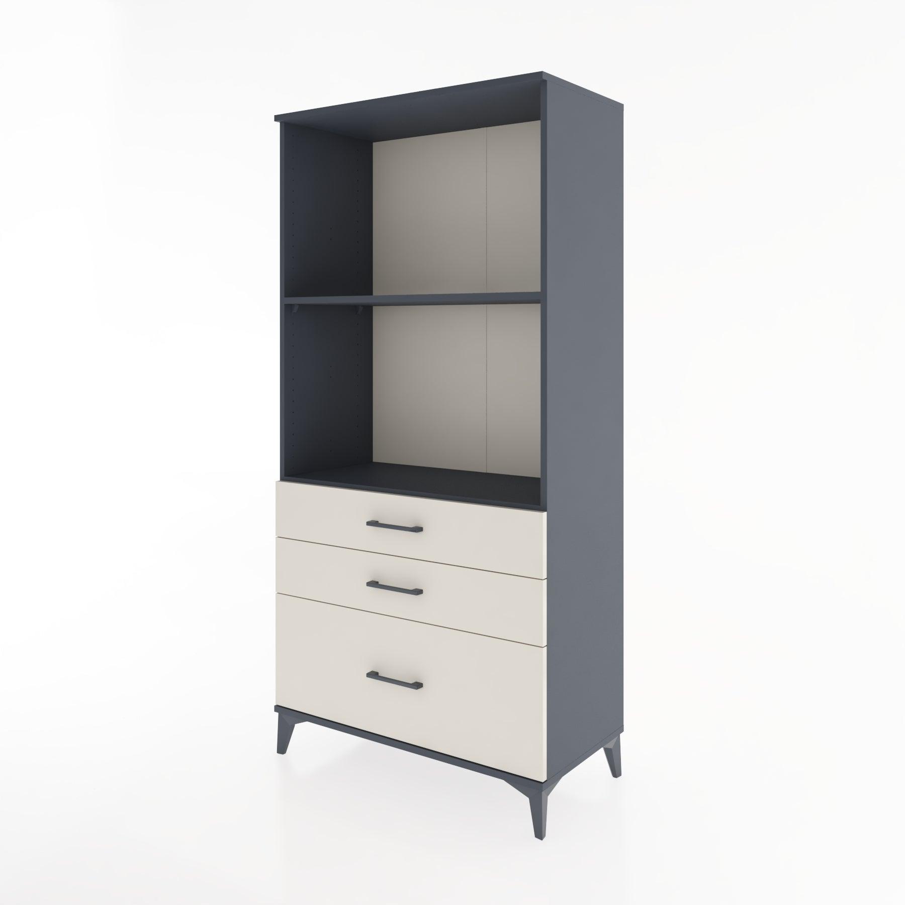 Woodntry Modular Cabinet Anthracite 88x44x170 cm with Drawers and Shelves CR42-2