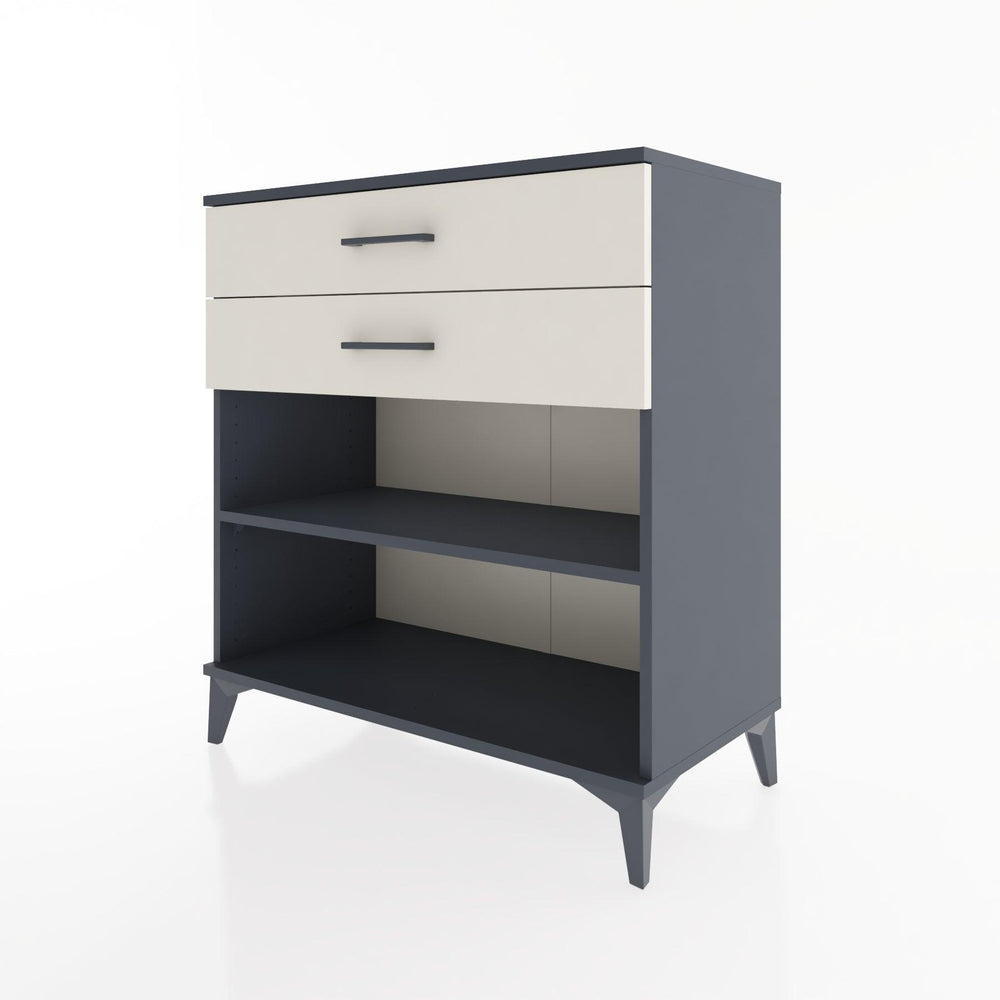 Woodntry Modüler Şifonyer Antrasit 88x44x84 cm Çekmeceli ve Raflı CR14-2