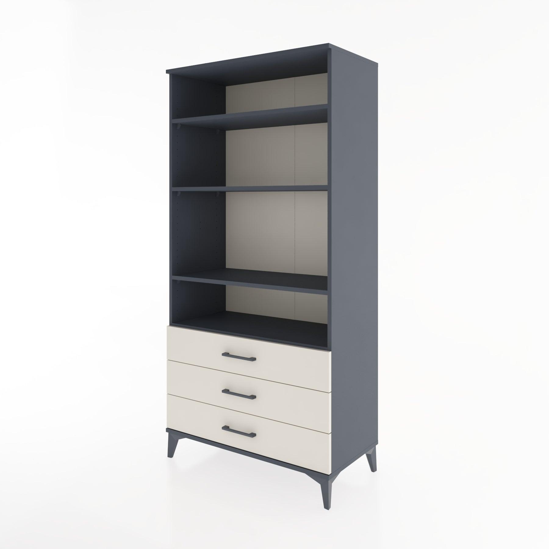 Woodntry Modular Cabinet Anthracite 88x44x170 cm with Drawers and Shelves CR37-2