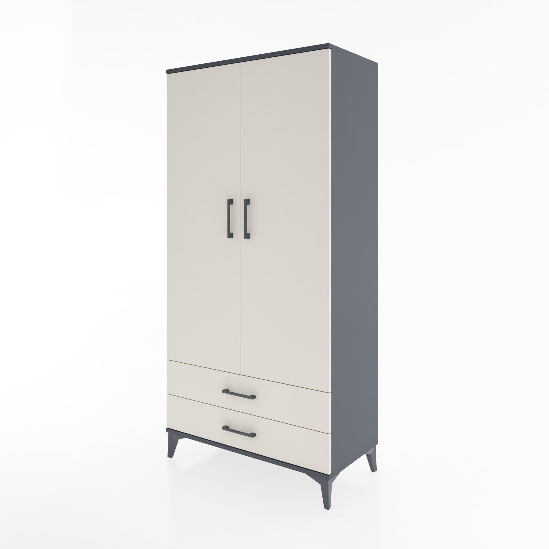 Woodntry Modular Cabinet Anthracite 88x44x170 cm with Doors and Drawers KC7-2