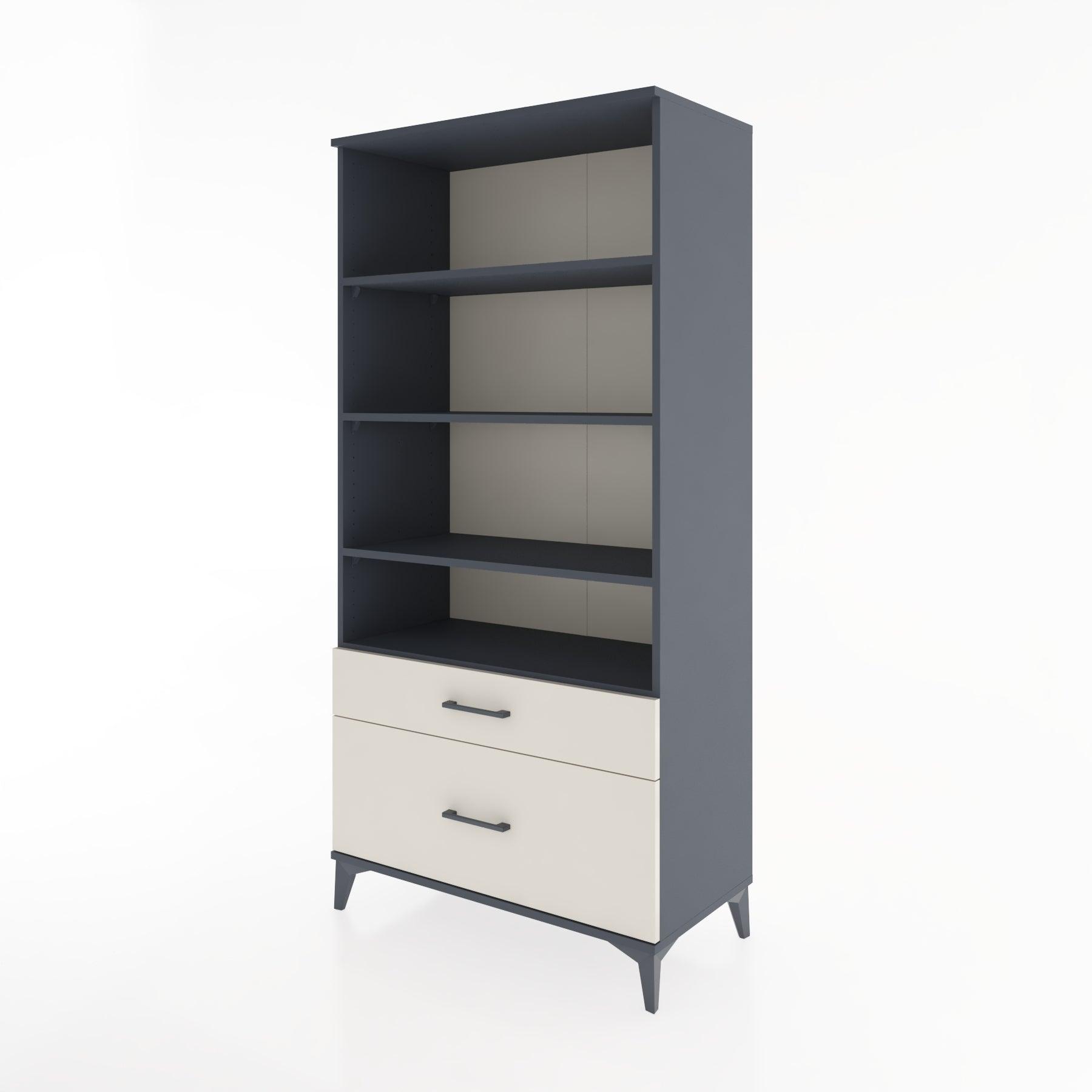 Woodntry Modular Cabinet Anthracite 88x44x170 cm with Drawers and Shelves CR43-2