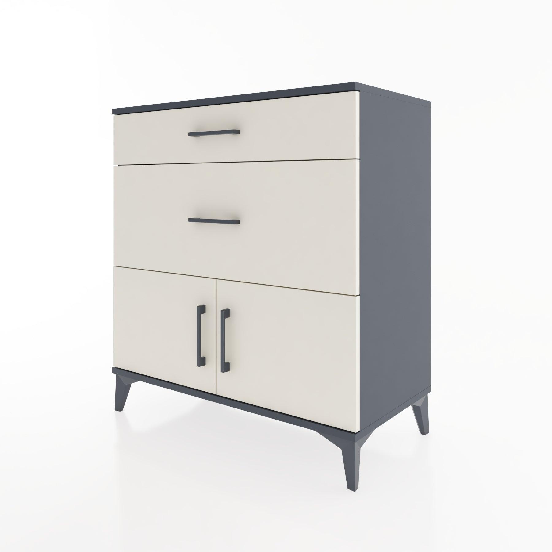 Woodntry Modular Dresser Anthracite 88x44x84 cm with Cover and Drawer KC115-2