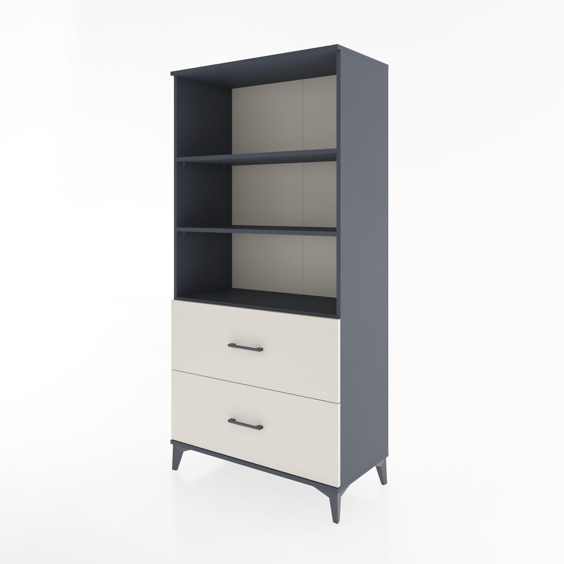 Woodntry Modular Cabinet Anthracite 88x44x170 cm with Drawers and Shelves CR49-2