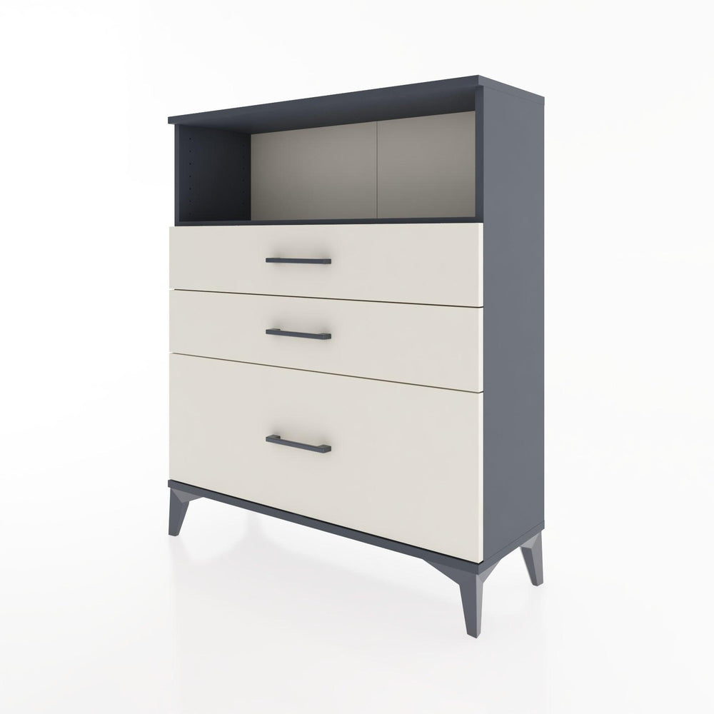 Woodntry Modüler Şifonyer Antrasit 88x30x94 cm Çekmeceli ve Raflı CR13-2