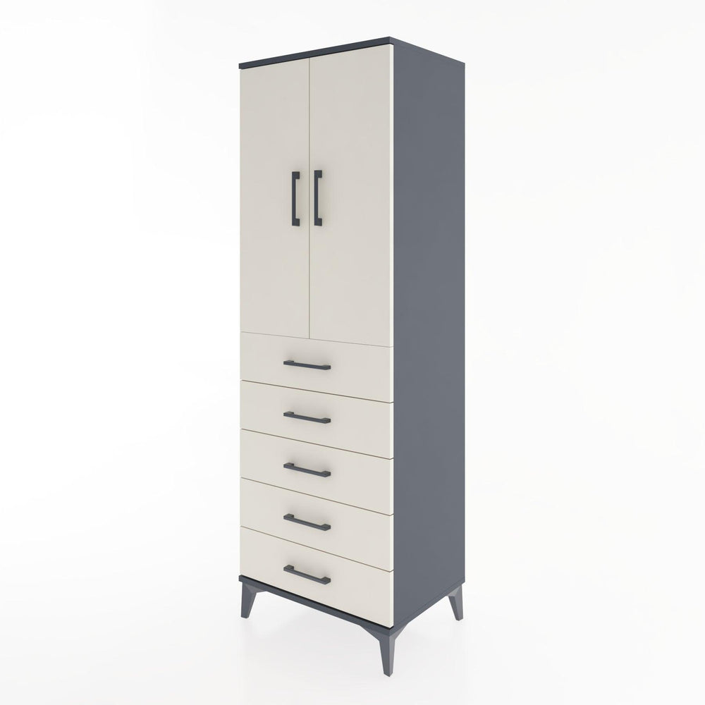Woodntry Modular Cabinet Anthracite 60x44x170 cm with Doors and Drawers KC4-2