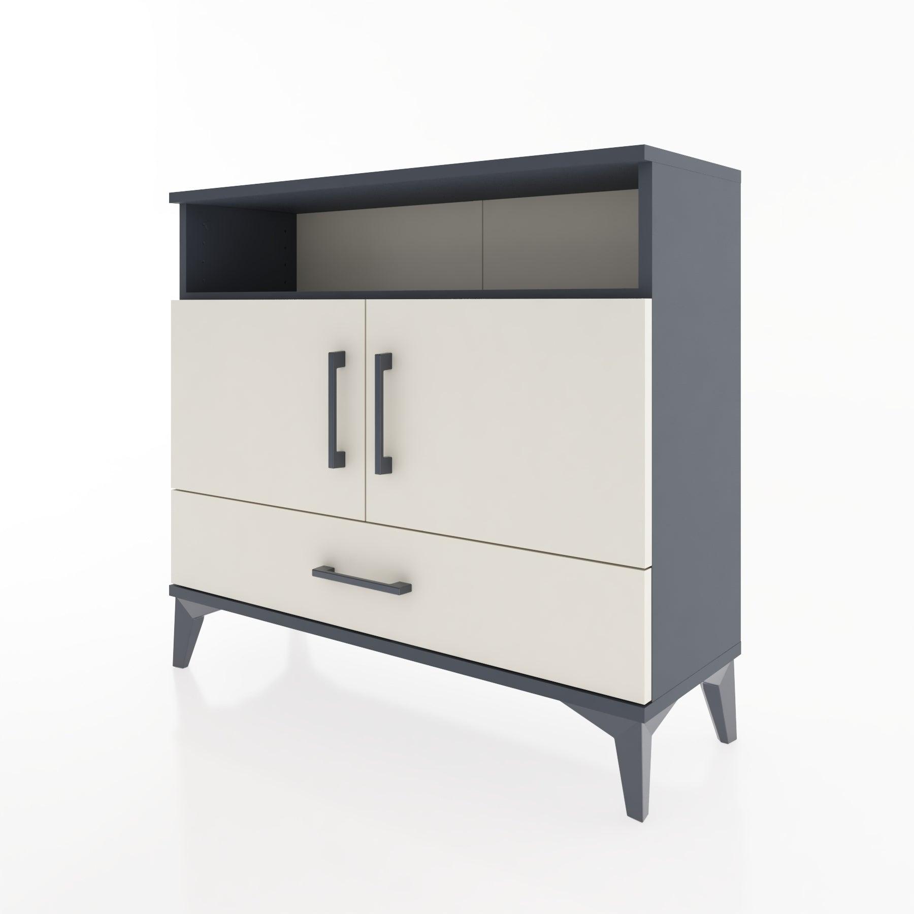 Woodntry Modüler Şifonyer Raf Kapak Çekmeceli 88x30x68 cm Antrasit - Woodntry