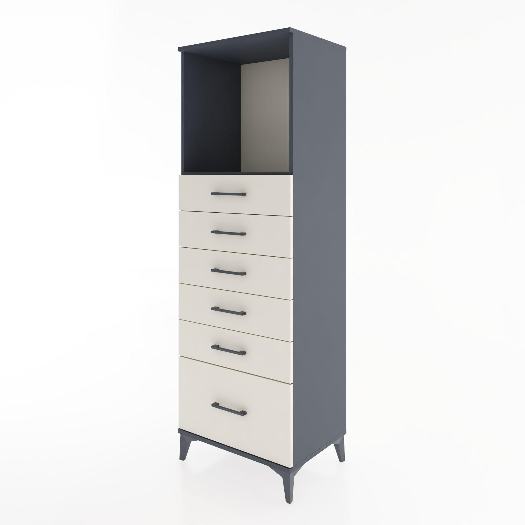 Woodntry Modular Cabinet Anthracite 60x44x170 cm with Drawers and Shelves CR39-2