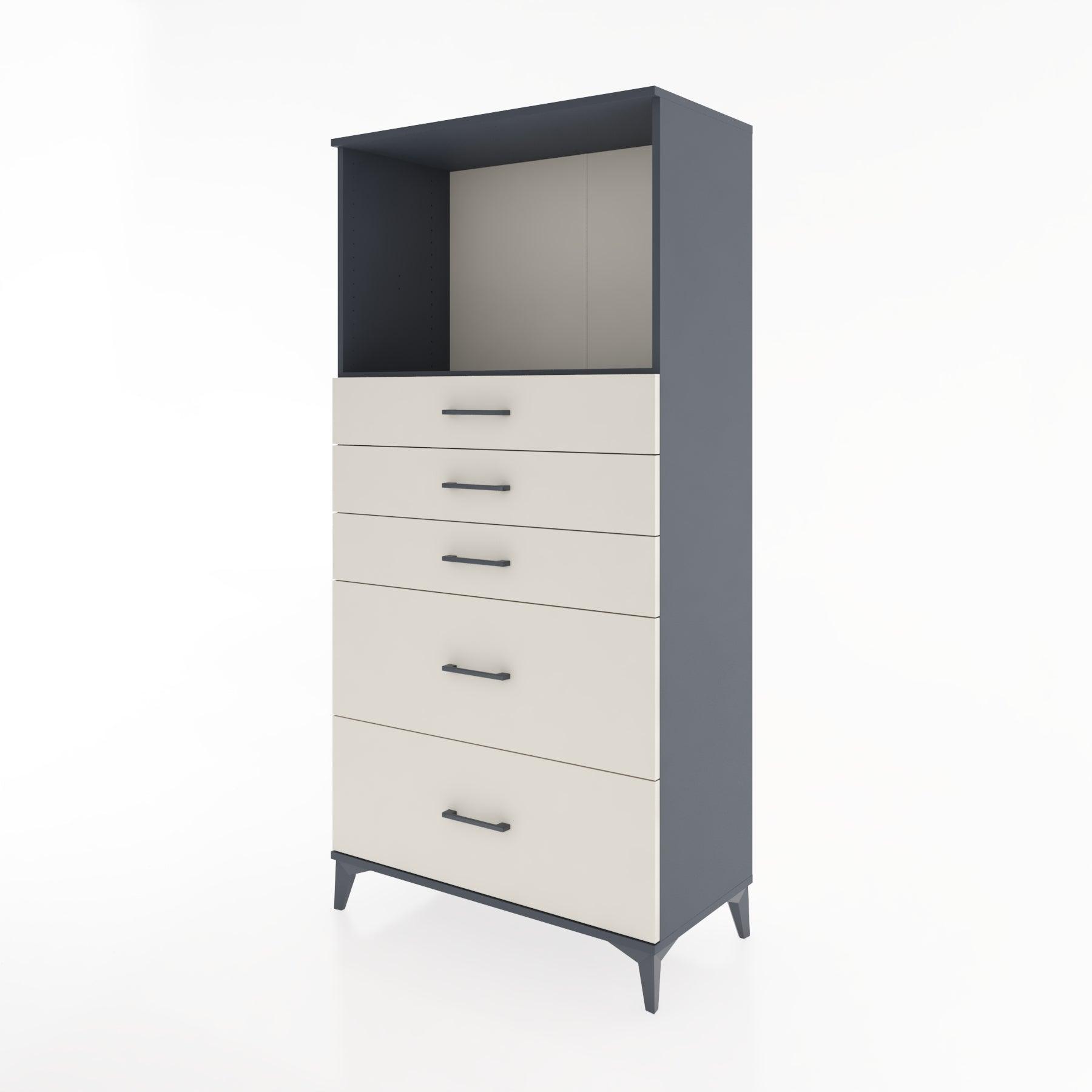 Woodntry Modular Cabinet Anthracite 88x44x170 cm with Drawers and Shelves CR46-2
