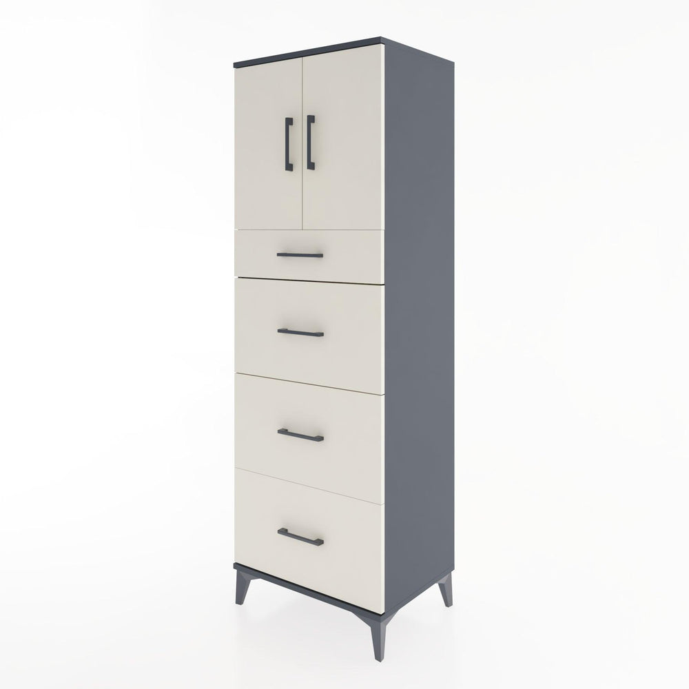 Woodntry Modular Cabinet Anthracite 60x44x170 cm with Doors and Drawers KC23-2