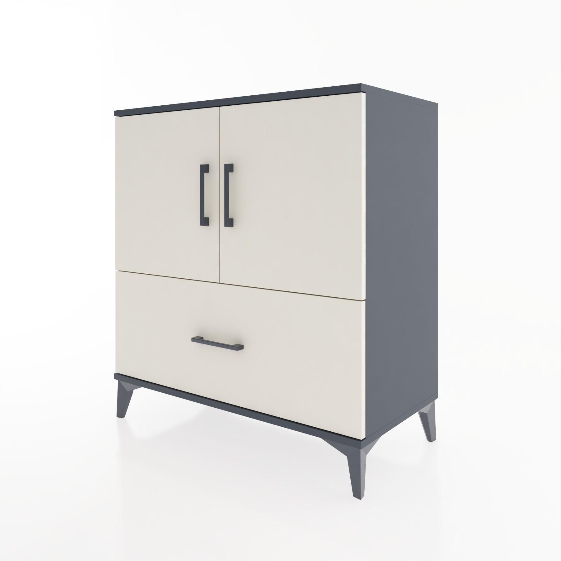 Woodntry Modular Dresser Anthracite 88x44x84 cm with Cover and Drawer KC48-2