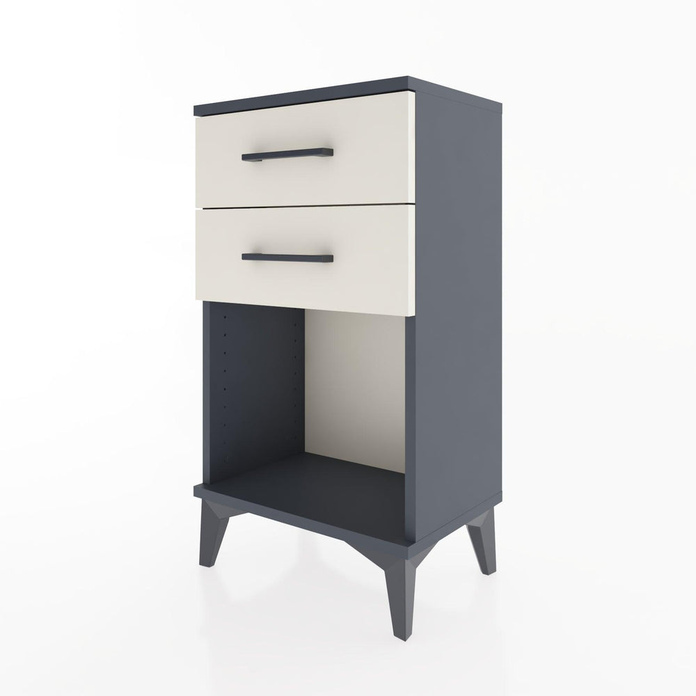 Woodntry Modüler Komodin 2 Çekmece ve Raflı V1 44x30x68 cm Antrasit - Woodntry