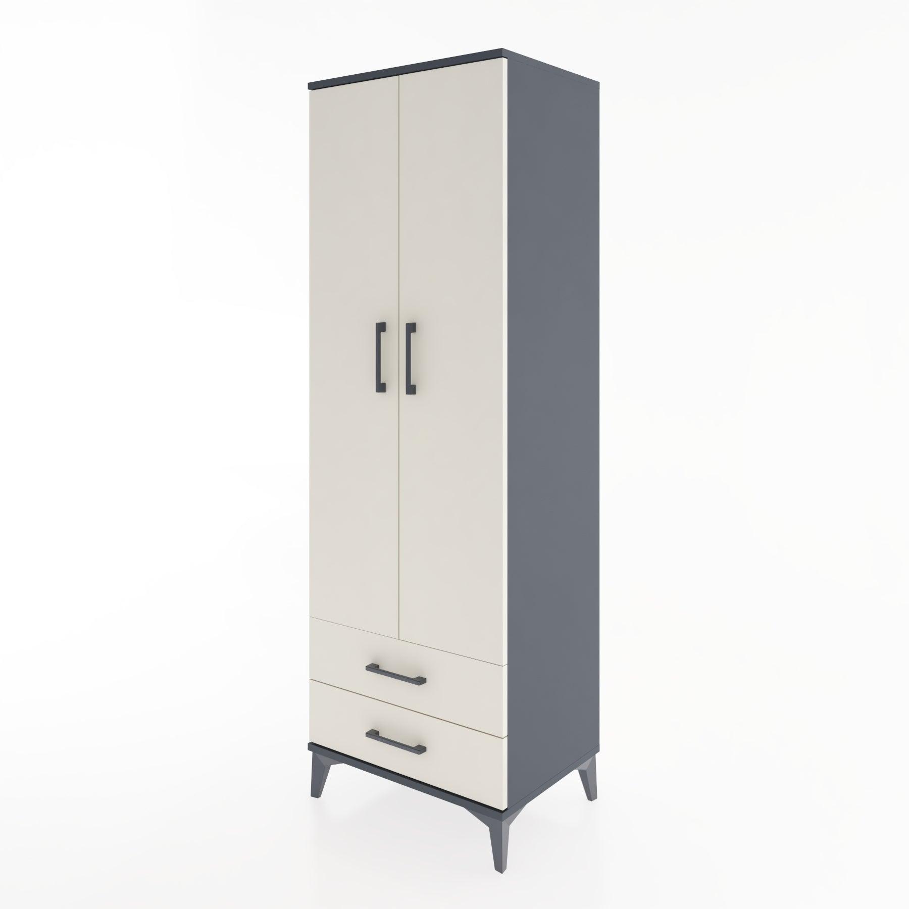 Woodntry Modular Cabinet Anthracite 60x44x170 cm with Doors and Drawers KC29-2