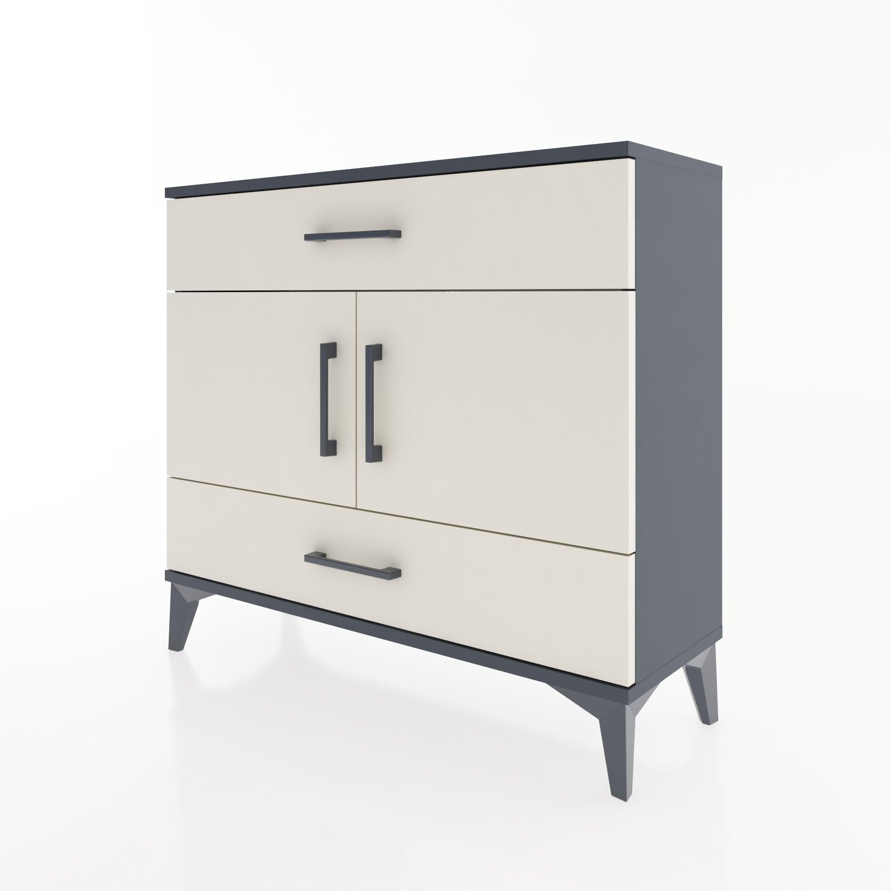 Woodntry Modüler Şifonyer Çekmece ve Kapaklı T2 88x30x94 cm Antrasit - Woodntry