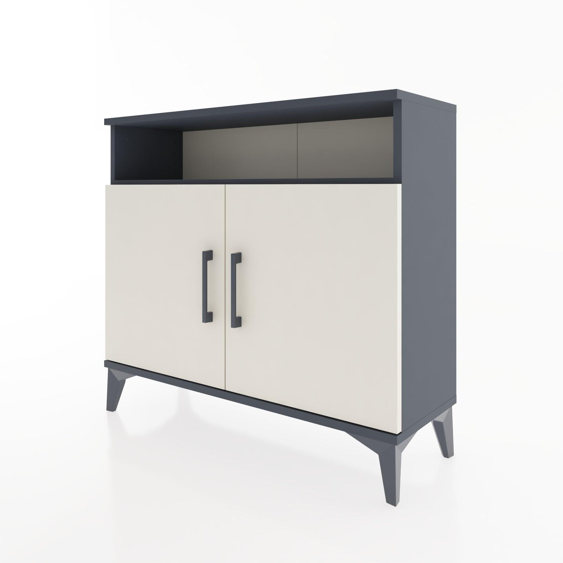 Woodntry Modüler Şifonyer Raf ve İki Kapaklı V1 88x30x68 cm Antrasit - Woodntry
