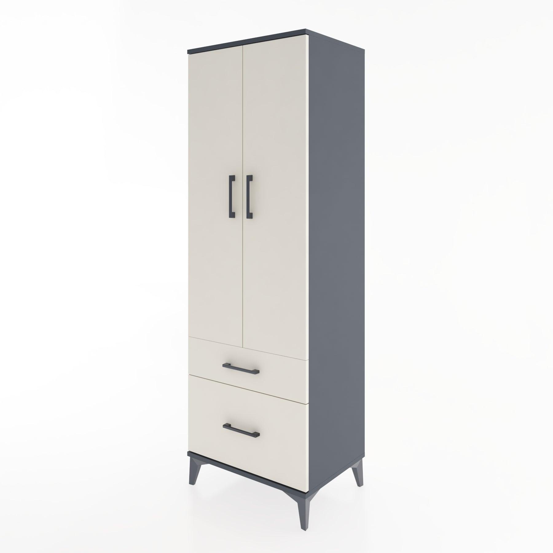 Woodntry Modular Cabinet Anthracite 60x44x170 cm with Doors and Drawers KC15-2