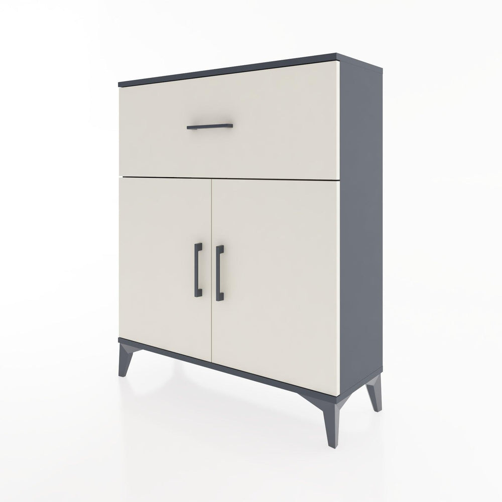 Woodntry Modüler Şifonyer Antrasit 88x30x94 cm Kapaklı ve Çekmeceli KC9-2