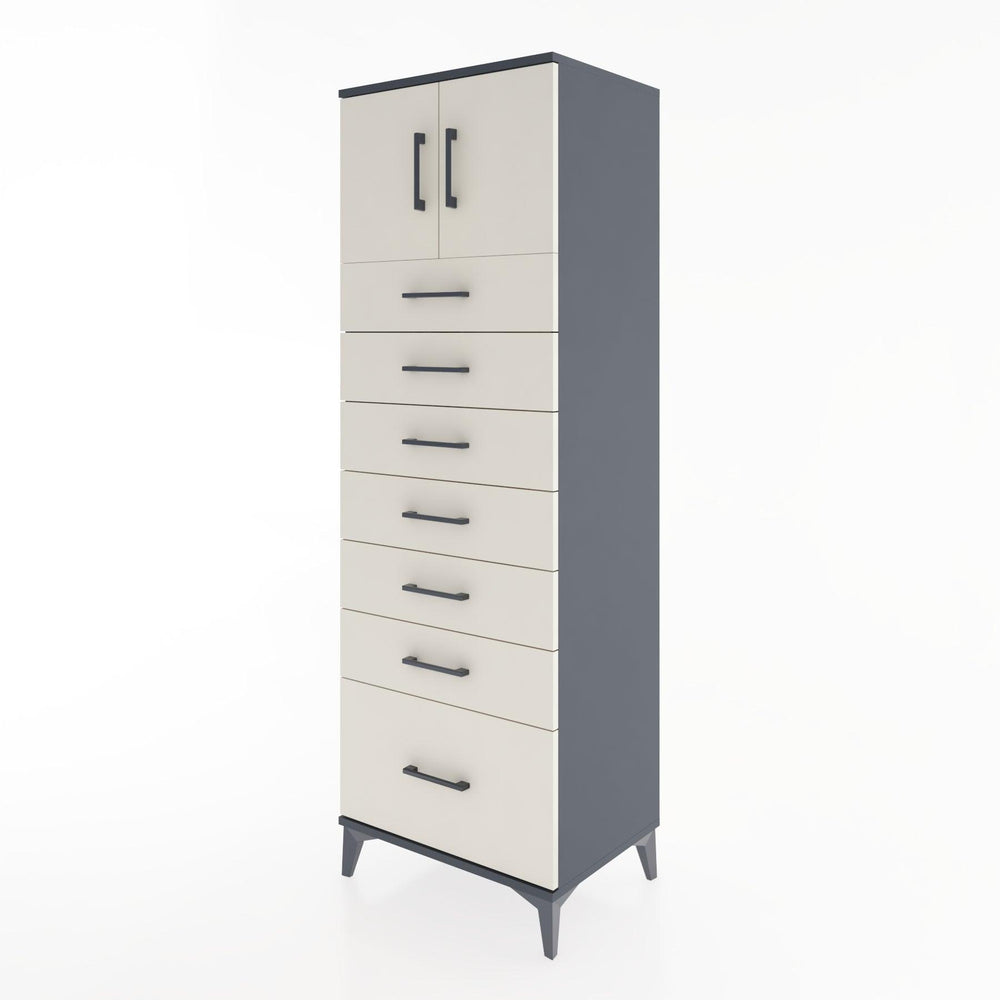Woodntry Modular Cabinet Anthracite 60x44x170 cm with Doors and Drawers KC10-2