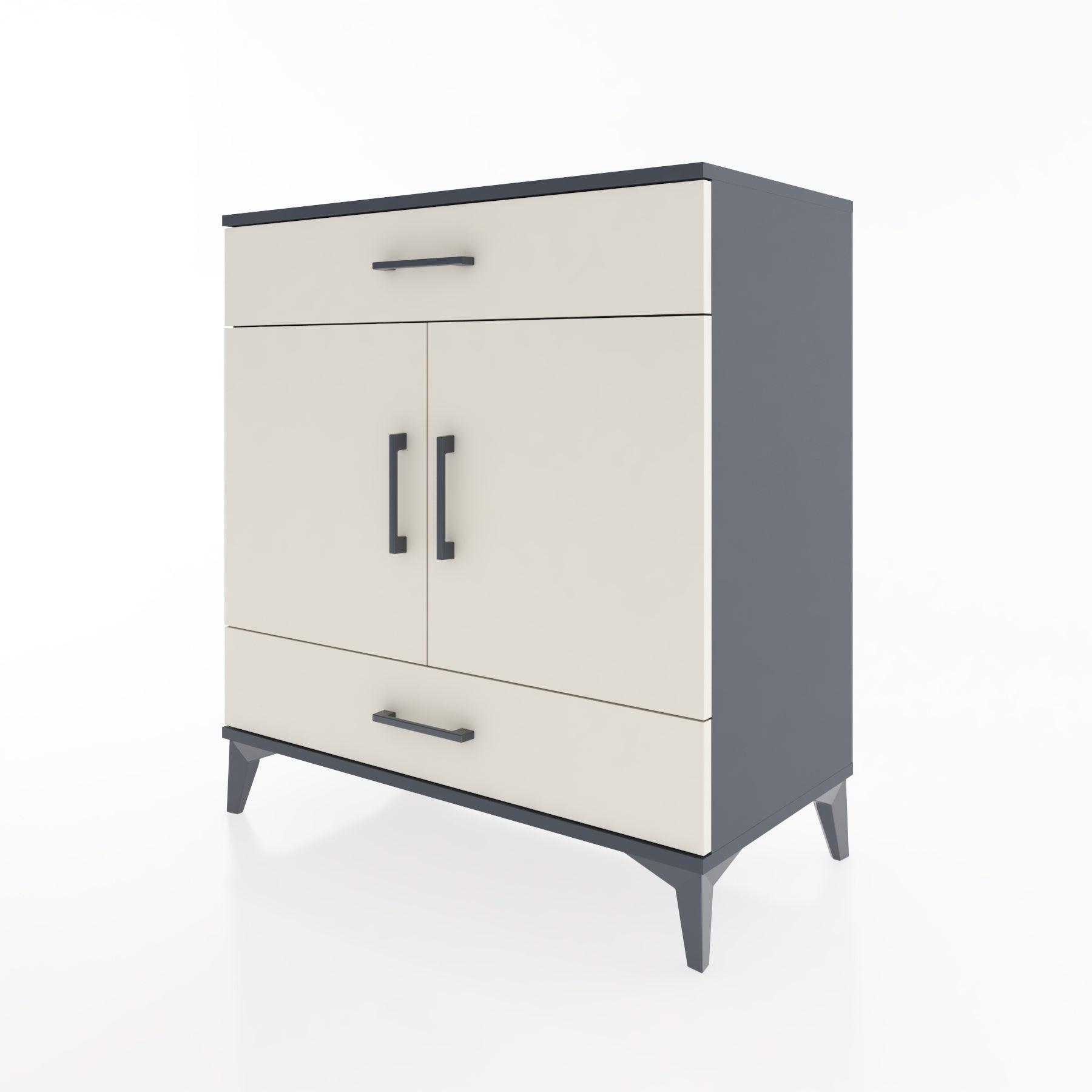 Woodntry Modular Dresser Anthracite 88x44x84 cm with Cover and Drawer KC60-2