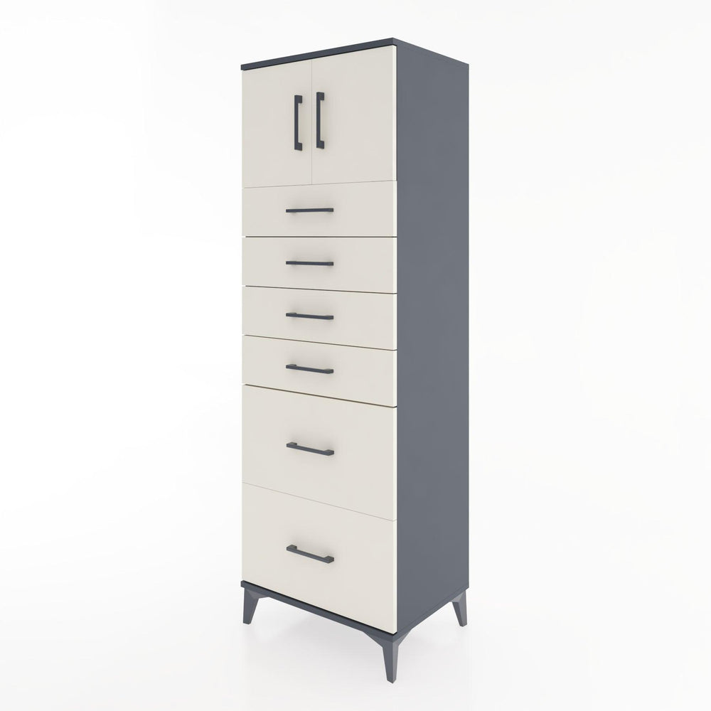 Woodntry Modular Cabinet Anthracite 60x44x170 cm with Doors and Drawers KC17-2