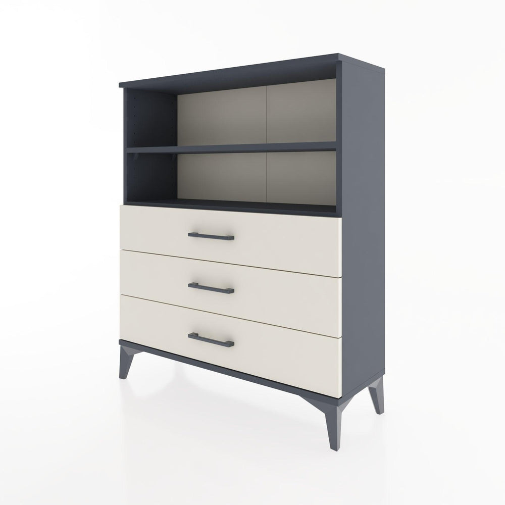 Woodntry Modüler Şifonyer Antrasit 88x30x94 cm Çekmeceli ve Raflı CR18-2