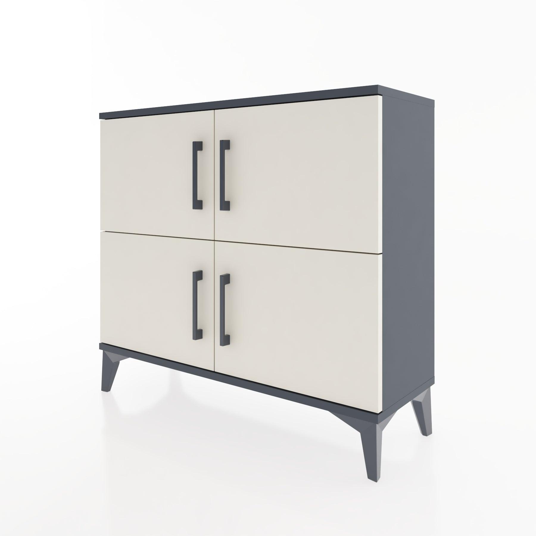 Woodntry Modüler Şifonyer Dört Kapaklı 88x30x68 cm Antrasit - Woodntry