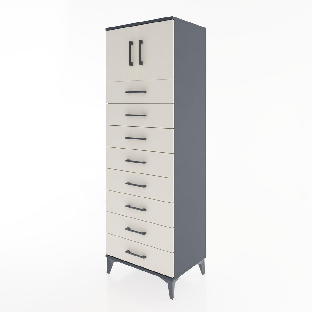 Woodntry Modular Cabinet Anthracite 60x44x170 cm with Doors and Drawers KC1-2